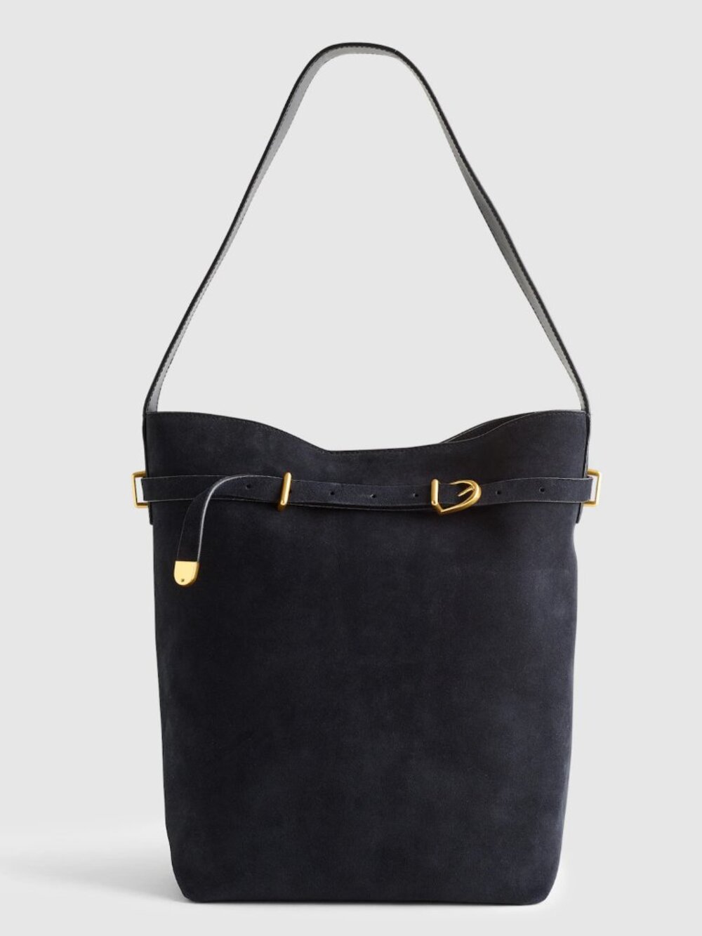 Madewell The Essential Belted Bucket Tote Juniper Berry Navy NWT